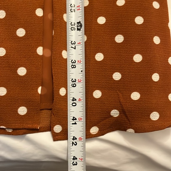 Polka Dot Midi Dress in Burnt Orange Small - Picture 14 of 16